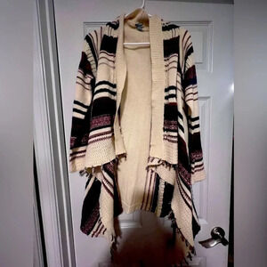 Charlotte Russe women’s‎ stripped blanket cardigan L long sleeve winter warm